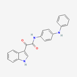 molecular formula C22H17N3O2 B2509834 2-(1H-indol-3-yl)-2-oxo-N-(4-(phenylamino)phenyl)acetamide CAS No. 852368-00-4