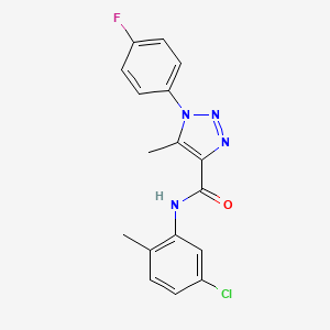 molecular formula C17H14ClFN4O B2509847 N-(5-chloro-2-methylphenyl)-1-(4-fluorophenyl)-5-methyl-1H-1,2,3-triazole-4-carboxamide CAS No. 866846-86-8
