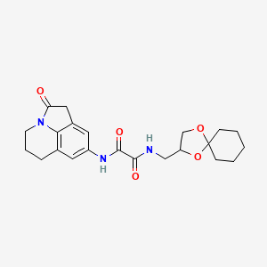 molecular formula C22H27N3O5 B2509849 N1-(1,4-dioxaspiro[4.5]decan-2-ylmethyl)-N2-(2-oxo-2,4,5,6-tetrahydro-1H-pyrrolo[3,2,1-ij]quinolin-8-yl)oxalamide CAS No. 1251637-63-4