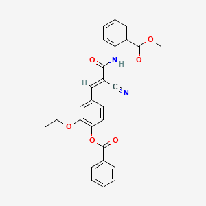 molecular formula C27H22N2O6 B2509854 METHYL 2-({(E)-3-[4-(BENZOYLOXY)-3-ETHOXYPHENYL]-2-CYANO-2-PROPENOYL}AMINO)BENZOATE CAS No. 380476-17-5