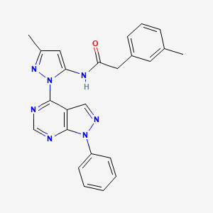 molecular formula C24H21N7O B2509899 N-(3-methyl-1-(1-phenyl-1H-pyrazolo[3,4-d]pyrimidin-4-yl)-1H-pyrazol-5-yl)-2-(m-tolyl)acetamide CAS No. 1005950-41-3