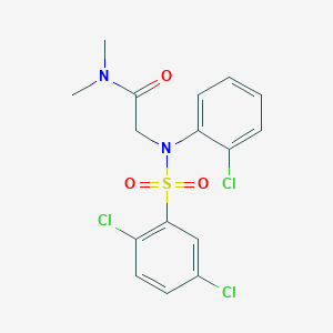 molecular formula C16H15Cl3N2O3S B2509901 2-{2-chloro[(2,5-dichlorophenyl)sulfonyl]anilino}-N,N-dimethylacetamide CAS No. 337922-16-4