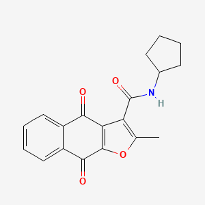 molecular formula C19H17NO4 B2509921 N-cyclopentyl-2-methyl-4,9-dioxo-4H,9H-naphtho[2,3-b]furan-3-carboxamide CAS No. 867135-80-6