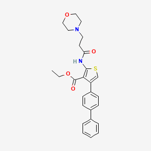 molecular formula C26H28N2O4S B2509923 Ethyl 4-([1,1'-biphenyl]-4-yl)-2-(3-morpholinopropanamido)thiophene-3-carboxylate CAS No. 670269-71-3