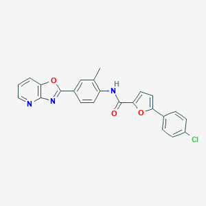 molecular formula C24H16ClN3O3 B250997 5-(4-chlorophenyl)-N-[2-methyl-4-([1,3]oxazolo[4,5-b]pyridin-2-yl)phenyl]furan-2-carboxamide 