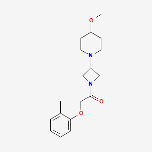 molecular formula C18H26N2O3 B2510004 1-(3-(4-Methoxypiperidin-1-yl)azetidin-1-yl)-2-(o-tolyloxy)ethanone CAS No. 2034527-34-7