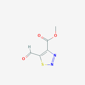 molecular formula C5H4N2O3S B2510010 Methyl 5-formyl-1,2,3-thiadiazole-4-carboxylate CAS No. 134077-72-8