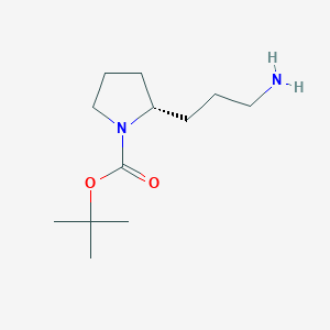 molecular formula C12H24N2O2 B2510016 tert-butyl (2S)-2-(3-aminopropyl)pyrrolidine-1-carboxylate CAS No. 2173637-79-9