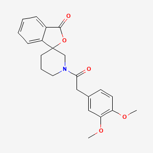 molecular formula C22H23NO5 B2510023 1'-(2-(3,4-dimethoxyphenyl)acetyl)-3H-spiro[isobenzofuran-1,3'-piperidin]-3-one CAS No. 1705092-35-8