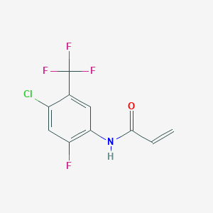 molecular formula C10H6ClF4NO B2510034 N-[4-Chloro-2-fluoro-5-(trifluoromethyl)phenyl]prop-2-enamide CAS No. 2361656-15-5