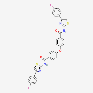 molecular formula C32H20F2N4O3S2 B2510048 N-[4-(4-fluorophenyl)-1,3-thiazol-2-yl]-4-(4-{[4-(4-fluorophenyl)-1,3-thiazol-2-yl]carbamoyl}phenoxy)benzamide CAS No. 476296-10-3