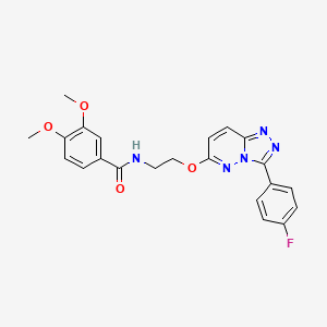 molecular formula C22H20FN5O4 B2510057 N-(2-((3-(4-fluorophenyl)-[1,2,4]triazolo[4,3-b]pyridazin-6-yl)oxy)ethyl)-3,4-dimethoxybenzamide CAS No. 1021066-01-2