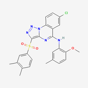 B2510061 7-chloro-3-[(3,4-dimethylphenyl)sulfonyl]-N-(2-methoxy-5-methylphenyl)[1,2,3]triazolo[1,5-a]quinazolin-5-amine CAS No. 893788-97-1