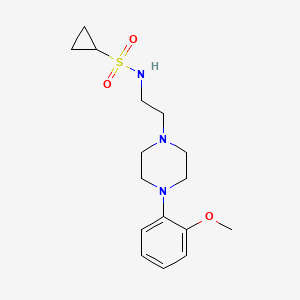 molecular formula C16H25N3O3S B2510124 N-(2-(4-(2-methoxyphenyl)piperazin-1-yl)ethyl)cyclopropanesulfonamide CAS No. 1210776-64-9