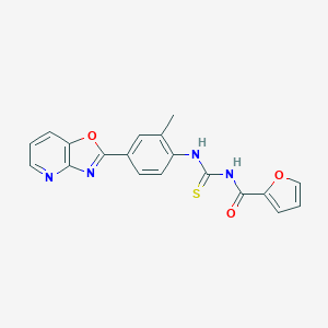 molecular formula C19H14N4O3S B251013 N-[[2-methyl-4-([1,3]oxazolo[4,5-b]pyridin-2-yl)phenyl]carbamothioyl]furan-2-carboxamide 