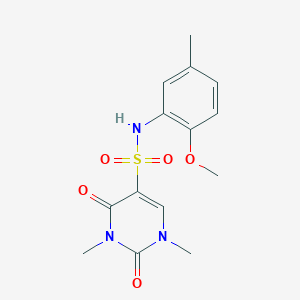 molecular formula C14H17N3O5S B2510130 N-(2-methoxy-5-methylphenyl)-1,3-dimethyl-2,4-dioxopyrimidine-5-sulfonamide CAS No. 874806-33-4