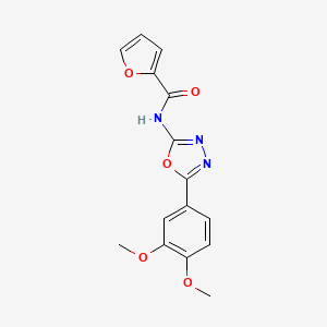 molecular formula C15H13N3O5 B2510169 N-[5-(3,4-dimethoxyphenyl)-1,3,4-oxadiazol-2-yl]furan-2-carboxamide CAS No. 941914-80-3