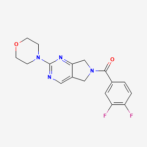 molecular formula C17H16F2N4O2 B2510173 (3,4-difluorophenyl)(2-morpholino-5H-pyrrolo[3,4-d]pyrimidin-6(7H)-yl)methanone CAS No. 2034613-03-9