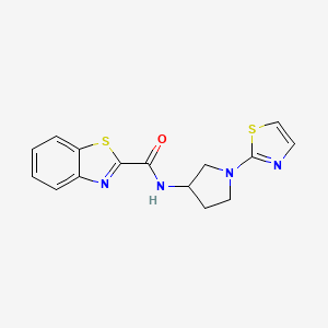 molecular formula C15H14N4OS2 B2510175 N-[1-(1,3-thiazol-2-yl)pyrrolidin-3-yl]-1,3-benzothiazole-2-carboxamide CAS No. 1797709-12-6