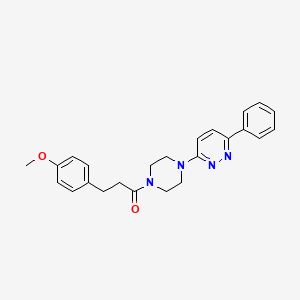 molecular formula C24H26N4O2 B2510199 3-(4-Methoxyphenyl)-1-[4-(6-phenylpyridazin-3-yl)piperazin-1-yl]propan-1-one CAS No. 1021035-21-1