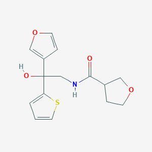 molecular formula C15H17NO4S B2510216 N-[2-(furan-3-yl)-2-hydroxy-2-(thiophen-2-yl)ethyl]oxolane-3-carboxamide CAS No. 2034634-58-5