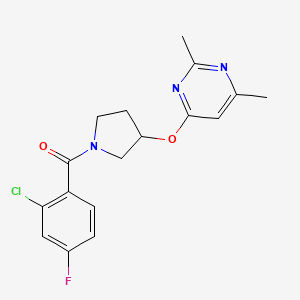 4-{[1-(2-Chloro-4-fluorobenzoyl)pyrrolidin-3-yl]oxy}-2,6-dimethylpyrimidine