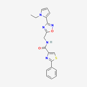 N-((3-(1-ethyl-1H-pyrrol-2-yl)-1,2,4-oxadiazol-5-yl)methyl)-2-phenylthiazole-4-carboxamide