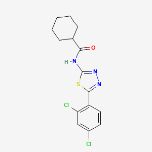 N-(5-(2,4-dichlorophenyl)-1,3,4-thiadiazol-2-yl)cyclohexanecarboxamide