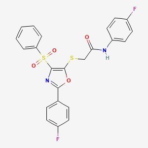 N-(4-fluorophenyl)-2-((2-(4-fluorophenyl)-4-(phenylsulfonyl)oxazol-5-yl)thio)acetamide