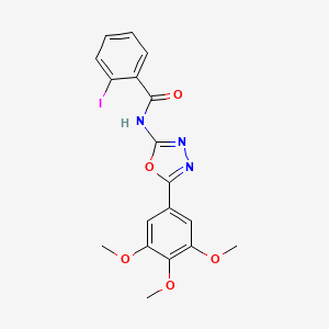 2-iodo-N-[5-(3,4,5-trimethoxyphenyl)-1,3,4-oxadiazol-2-yl]benzamide
