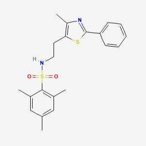 2,4,6-trimethyl-N-[2-(4-methyl-2-phenyl-1,3-thiazol-5-yl)ethyl]benzenesulfonamide