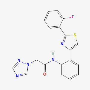 N-(2-(2-(2-fluorophenyl)thiazol-4-yl)phenyl)-2-(1H-1,2,4-triazol-1-yl)acetamide
