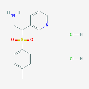 2-(4-Methylbenzenesulfonyl)-2-(pyridin-3-yl)ethan-1-amine dihydrochloride