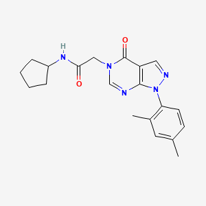 molecular formula C20H23N5O2 B2510277 N-cyclopentyl-2-[1-(2,4-dimethylphenyl)-4-oxo-1H,4H,5H-pyrazolo[3,4-d]pyrimidin-5-yl]acetamide CAS No. 895001-23-7