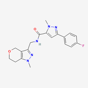 B2510283 3-(4-fluorophenyl)-1-methyl-N-((1-methyl-1,4,6,7-tetrahydropyrano[4,3-c]pyrazol-3-yl)methyl)-1H-pyrazole-5-carboxamide CAS No. 1797893-14-1