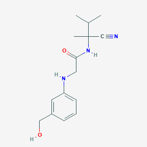molecular formula C15H21N3O2 B2510290 N-(1-cyano-1,2-dimethylpropyl)-2-{[3-(hydroxymethyl)phenyl]amino}acetamide CAS No. 1797235-21-2