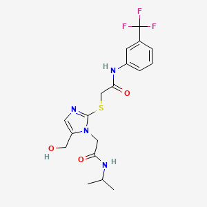 2-((5-(hydroxymethyl)-1-(2-(isopropylamino)-2-oxoethyl)-1H-imidazol-2-yl)thio)-N-(3-(trifluoromethyl)phenyl)acetamide