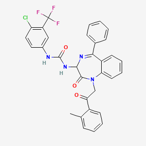 1-(1-(2-(2-methylphenyl)-2-oxoethyl)-2-oxo-5-phenyl-2,3-dihydro-1H-1,4-diazepin-3-yl)-3-(4-chloro-3-(trifluoromethyl)phenyl)urea