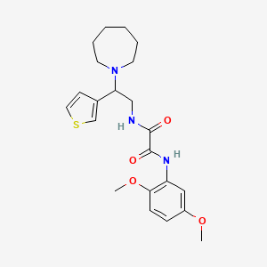 molecular formula C22H29N3O4S B2510304 N'-[2-(azepan-1-yl)-2-(thiophen-3-yl)ethyl]-N-(2,5-dimethoxyphenyl)ethanediamide CAS No. 946356-09-8