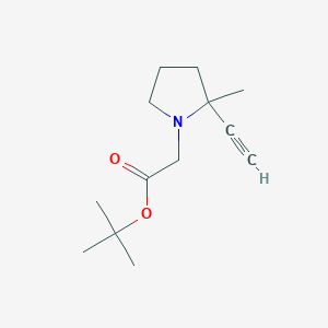 molecular formula C13H21NO2 B2510311 tert-Butyl 2-(2-ethynyl-2-methyl-1-pyrrolidinyl)acetate CAS No. 2086689-87-2