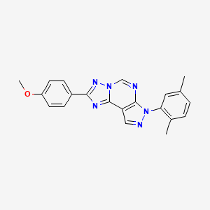 molecular formula C21H18N6O B2510313 7-(2,5-dimethylphenyl)-2-(4-methoxyphenyl)-7H-pyrazolo[4,3-e][1,2,4]triazolo[1,5-c]pyrimidine CAS No. 900297-54-3