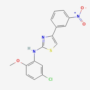 molecular formula C16H12ClN3O3S B2510316 N-(5-chloro-2-methoxyphenyl)-4-(3-nitrophenyl)-1,3-thiazol-2-amine CAS No. 937604-80-3