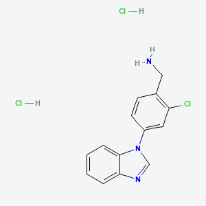 [4-(1H-1,3-benzodiazol-1-yl)-2-chlorophenyl]methanamine dihydrochloride