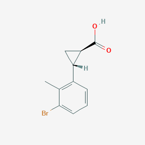 molecular formula C11H11BrO2 B2510322 (1R,2R)-2-(3-Bromo-2-methylphenyl)cyclopropane-1-carboxylic acid CAS No. 2227851-26-3