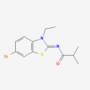 (E)-N-(6-bromo-3-ethylbenzo[d]thiazol-2(3H)-ylidene)isobutyramide