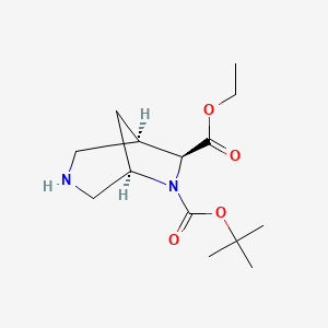 B2510346 Racemic-(1R,5S,7S)-6-Tert-Butyl 7-Ethyl 3,6-Diazabicyclo[3.2.1]Octane-6,7-Dicarboxylate CAS No. 1251012-84-6
