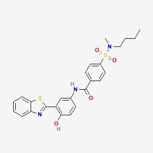 molecular formula C25H25N3O4S2 B2510361 N-[3-(1,3-benzothiazol-2-yl)-4-hydroxyphenyl]-4-[butyl(methyl)sulfamoyl]benzamide CAS No. 683260-66-4
