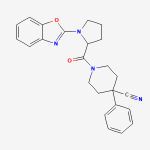 1-(1-(Benzo[d]oxazol-2-yl)pyrrolidine-2-carbonyl)-4-phenylpiperidine-4-carbonitrile
