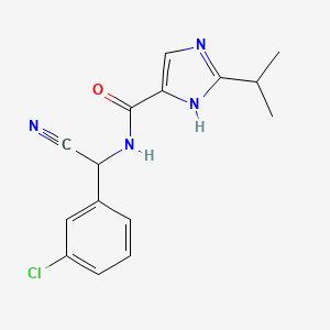 molecular formula C15H15ClN4O B2510366 N-[(3-chlorophenyl)(cyano)methyl]-2-(propan-2-yl)-1H-imidazole-4-carboxamide CAS No. 1445229-26-4