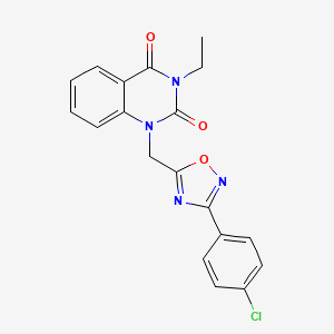 1-((3-(4-chlorophenyl)-1,2,4-oxadiazol-5-yl)methyl)-3-ethylquinazoline-2,4(1H,3H)-dione